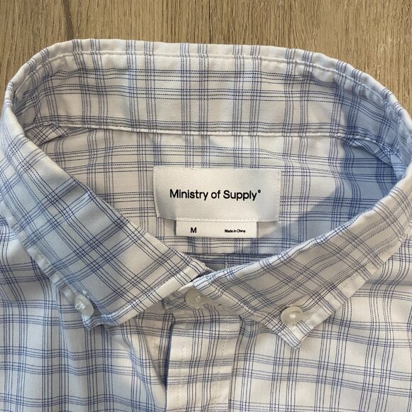 Ministry of Supply Aero Button-Down Shirt - Blue Dot Matrix (Men's M - Picture 2 of 7